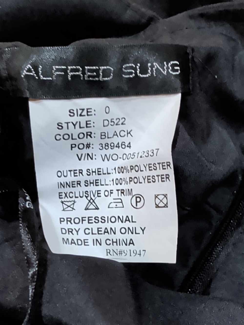 ALFRED SUNG Black Sleeveless Pleated A-Line Cocktail Dress - Picture 5 of 5